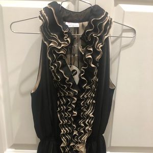 Neiman Marcus Robert Rodriguez Ruffle Glam Top, XS